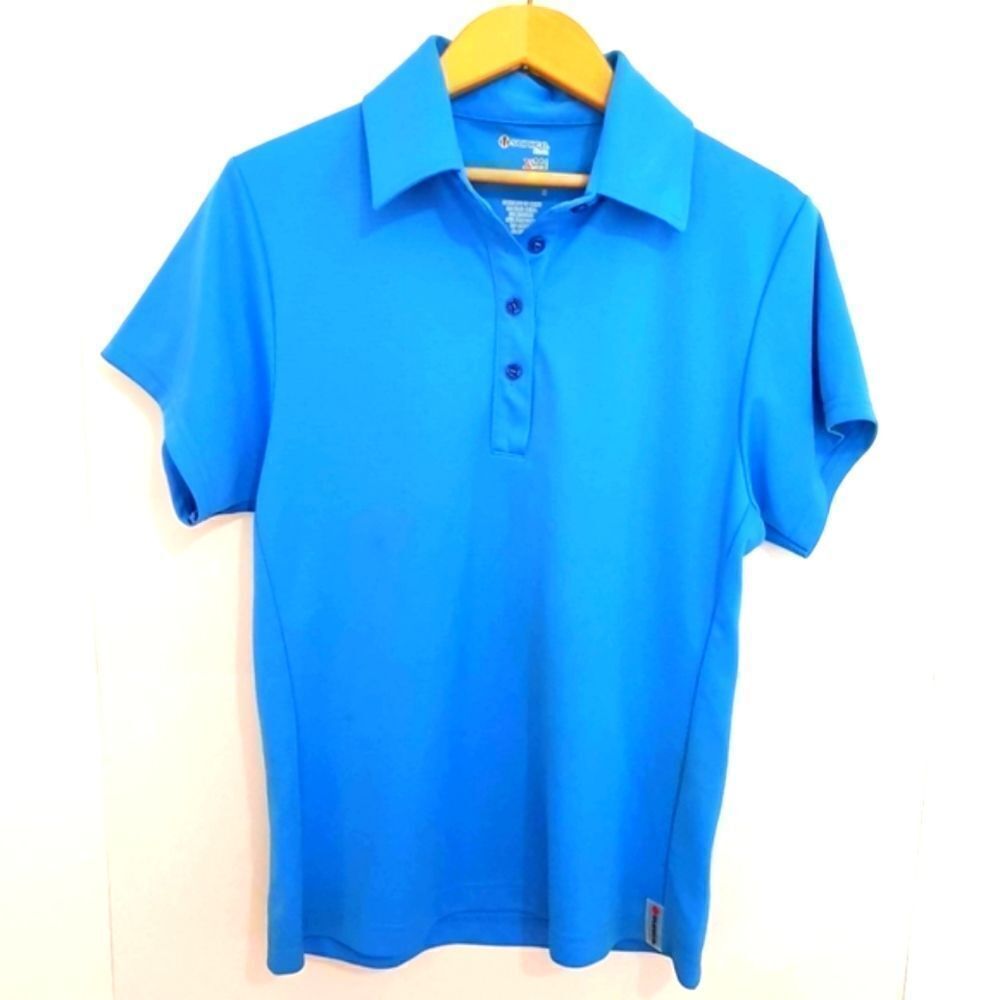 SUNICE SILVER X-STATIC Flow Dry Blue Ladies Golf Shirt Size Medium NWOT